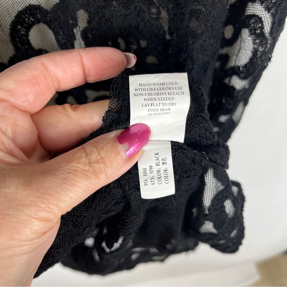 Blue Island - Black Lace Duster Cover-Up - Kimono Cardigan Jacket, Size Medium - Picture 7 of 7